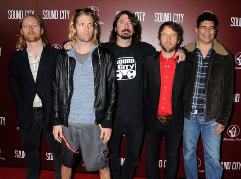 Foo Fighters: Nate Mendel, Taylor Hawkins, Dave Grohl, Chris Shiflett, Pat Smear © Splashnews.com