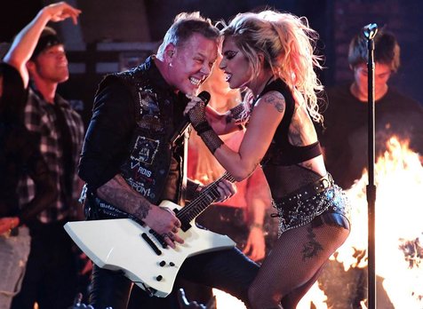 Penampilan bersama Metallica di Grammy Awards meyakinkan para personel Anthrax akan mumpuninya kualitas dari seorang Lady Gaga © AFP