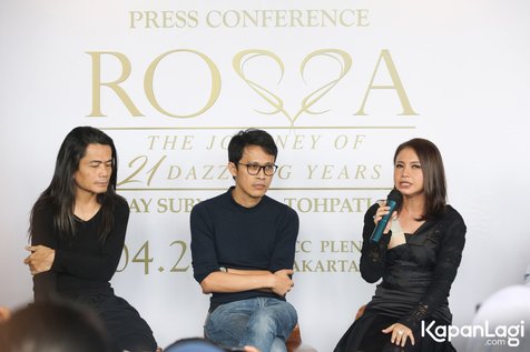 Rossa bersama Tohpati dan Jay Subiyakto dalam acara press confrence konsernya © KapanLagi.com/Budy Santoso