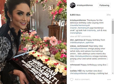 Ulang tahun ke-42 Krisdayanti, penuh dengan ucapan selamat dan hadiah spesial © Instagram.com/krisdayantilemos