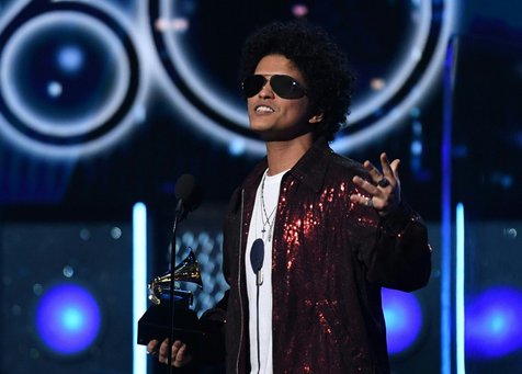 Bruno Mars membawa pulang enam penghargaan dari GRAMMY 2018. © AFP