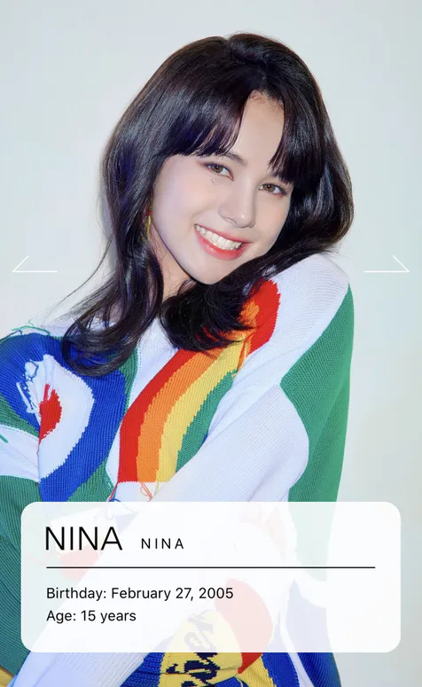 Nina, yang sudah jadi idola sejak muncul di episode-episode awal Nizi Project. Dia paling muda.