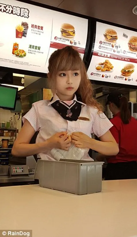 Chinese girl strips behind macdonalds