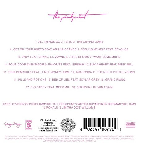 Track list The Pinkprint @instagram.com/nickiminaj