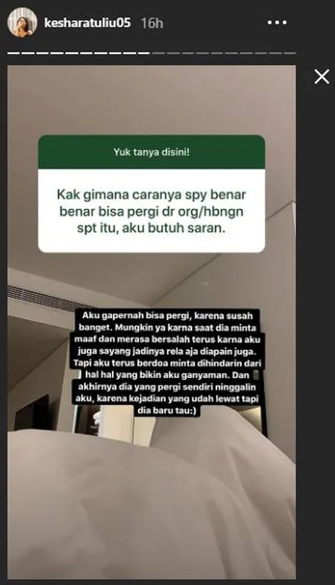 Cerita Kesha Ratuliu Soal Mantan Pacar