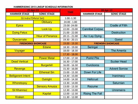 Rundown Hammersonic 2013 @www.facebook.com 