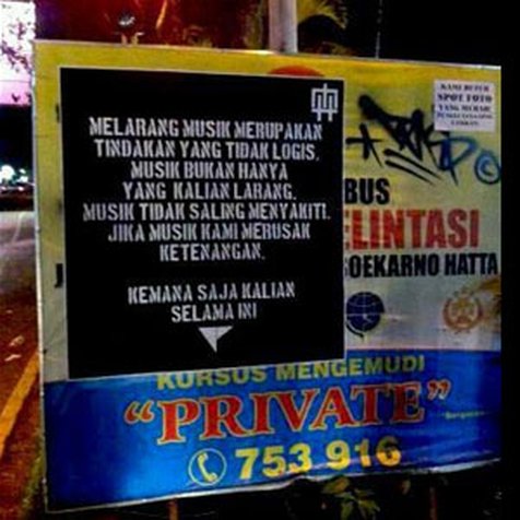 Poster Protes Dari Kalangan Musisi Malang