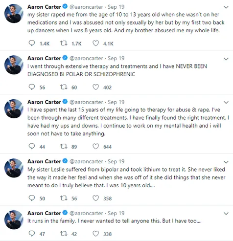Pengakuan Aaron Carter