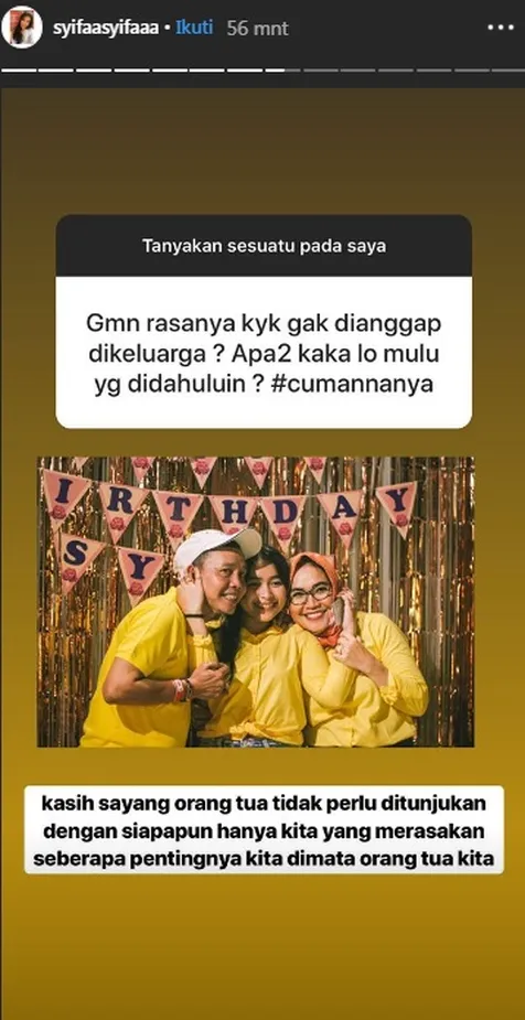 Soal Kasih Sayang Orang Tua