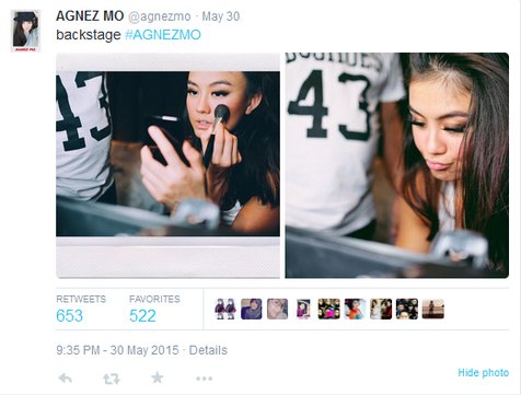 Agnez di belakang panggung, unyu kan? @twitter/agnezmo