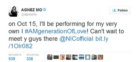 The Biggest Concert Agnes Monica I Am Generation Of Love akan dihelat tanggal 15 Oktober © Twitter.com/Agnes Monica