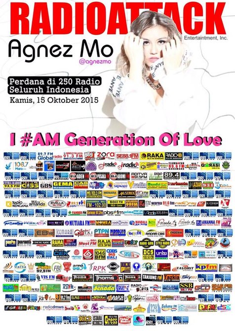 Agnes Monica 'I am Generation of Love Radio Attack' © Twitter.com/agnezmo