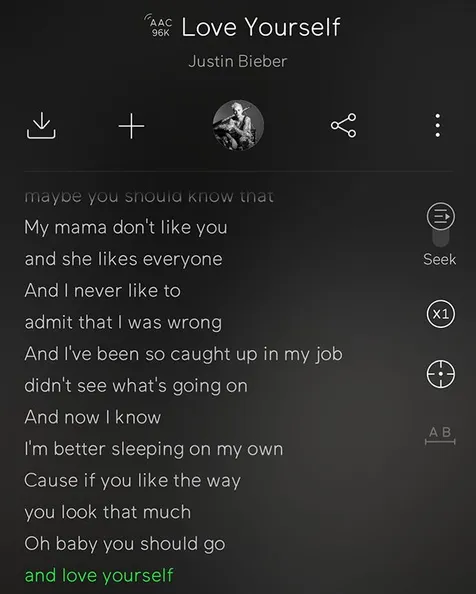 Lirik Lagu Justin Bieber