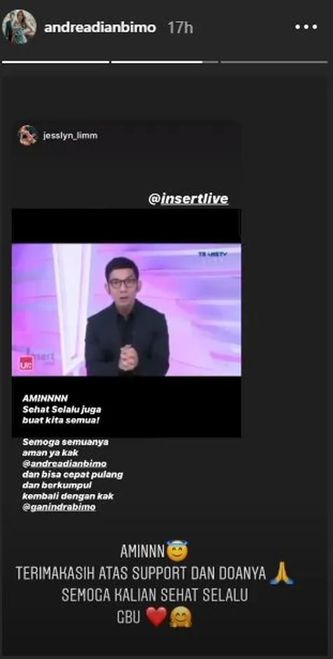Reaksi Andrea Dian