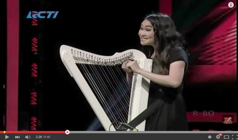 Angela July, vokalis-harpist pertama di Indonesia © X Factor Indonesia/youtube