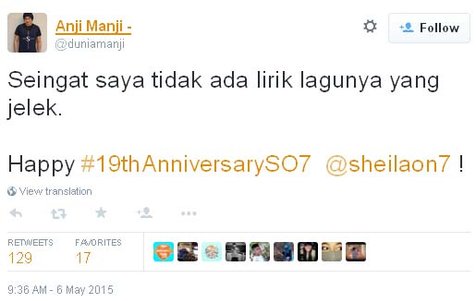 Selamat ulang tahun yang ke-19 untuk Sheila On 7, sukses terus! ©Twitter