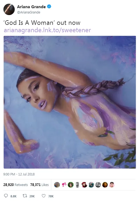 Gambar dari Ariana Grande Rilis Single Dari Album Terbarunya, 'God Is A Woman' » ariana grande god is a woman twitter com arianagrande ariana grande god is a woman twitter com arianagrande » Ariana Grande Rilis Single Dari Album Terbarunya, 'God Is A Woman'