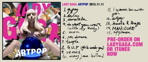 Track list dalam album Artpop @Facebook.com/ladygaga