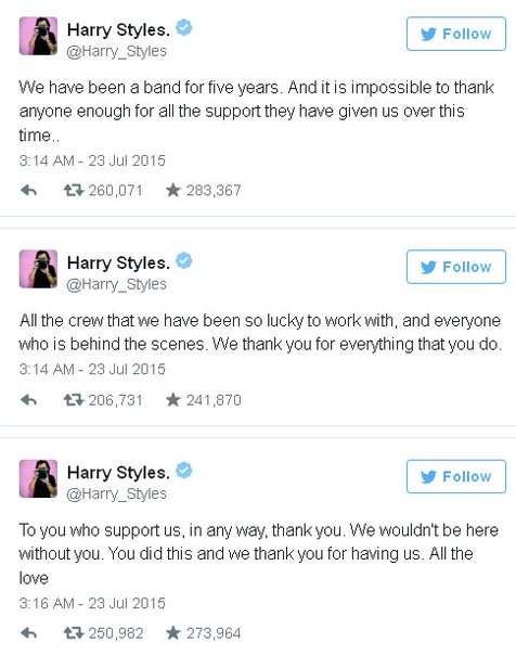 Status Harry Styles @foto: Official Twitter Harry Styles