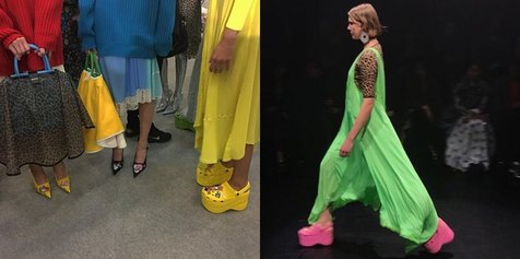 yellow balenciaga crocs