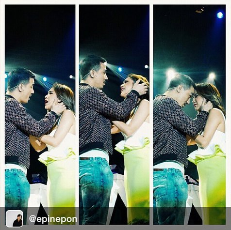 BCL dan Joe Taslim saling berpelukan di konser MOX. / BCL Official Instagram