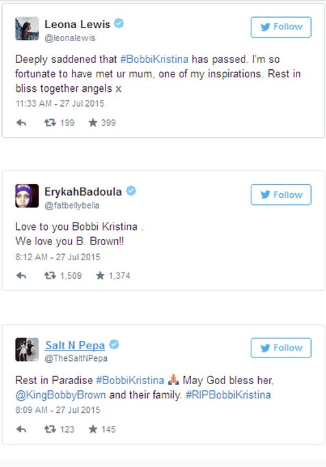 Komentar Leona Lewis, Erykah Badoula, Salt N Pepa ©twitter.com