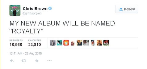 Judul album baru Chris Brown © Twitter.com/chrisbrown