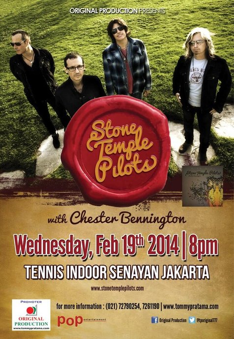 Stone Temple Pilots with Chester Bennington di Jakarta. @Twitter/liveinindonesia.