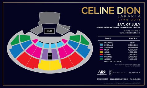 Harga konser Celine Dion. Credit: www.celinedionjkt.com