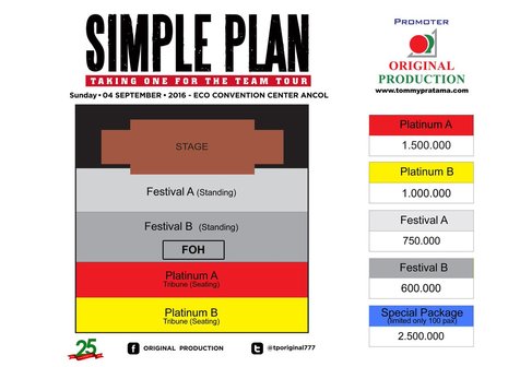 Simple Plan siap gelar konser di Indonesia bulan September mendatang © Twitter.com/originalproduction