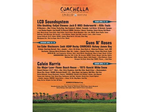 Line-Up Coachella 2016 © Coachella