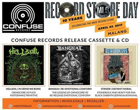 Confuse Records, siap meretas 3 album sekaligus di gelaran Record Store Day 2017 Malang © Confuse Records/Solidrock