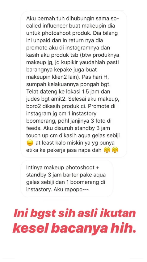 Endorse Make Up Dibalas Segelas Air