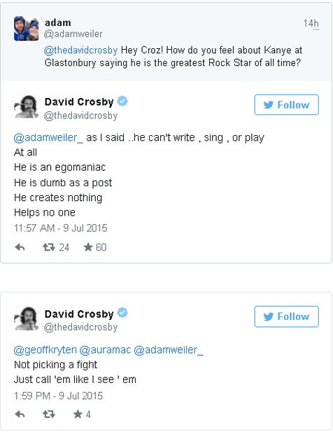 David Crosby komentari Kanye West @Twitter.com/DavidCrosby