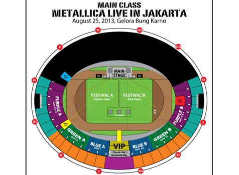 Denah Konser Metallica 25 Agustus mendatang