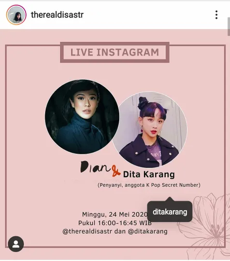Live IG dengan Dian Sastro