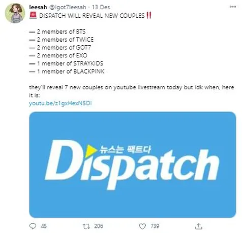 Dispatch Disebut Bakal Umumkan 7 Pasangan Di Tahun 2021 Netizen Auto Ngakak Sekaligus Deg Degan Kapanlagi Com