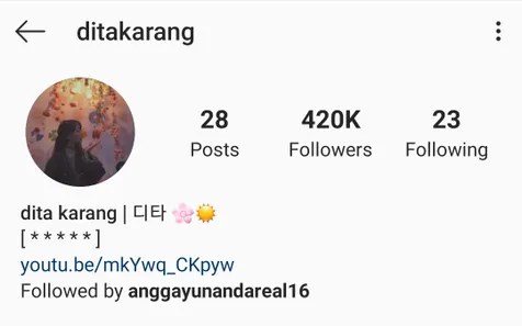 Angga Aldi Yunanda Follow Akun IG Dita