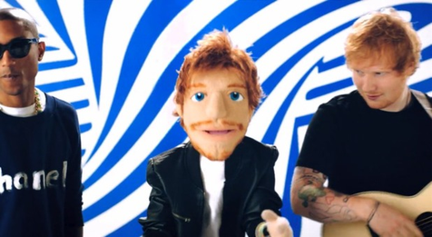 Ed, boneka Ed, dan Pharrell nakal bareng @digitalspy