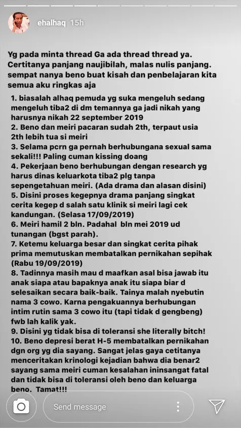 Keluarga Beno Batalkan Pernikahan