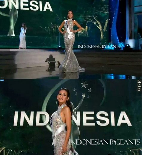 Gaya Elvira Devinamira Di Panggung Miss Universe Cantik Banget Kapanlagi Com