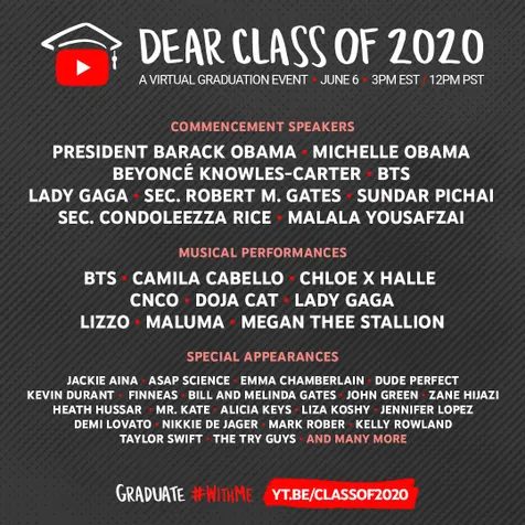 #DearClassof2020 Berlangsung 6 Juni 2020