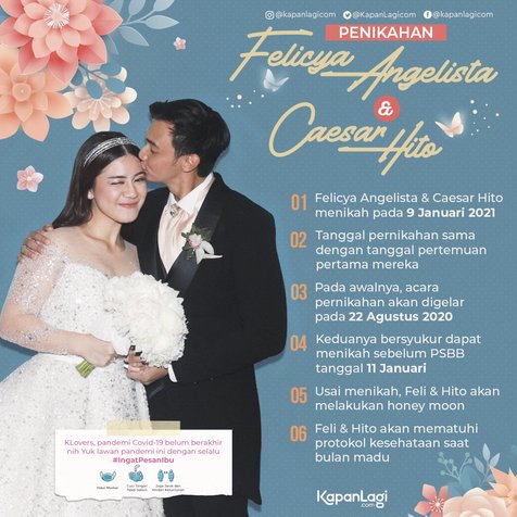 Sederet Fakta Pernikahan Felicya Angelista Dan Caesar Hito Sah Tepat Setelah 8 Tahun Bersama Langsung Honey Moon Kapanlagi Com