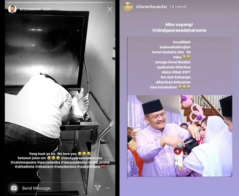 Nindy Memeluk kaki Almarhum