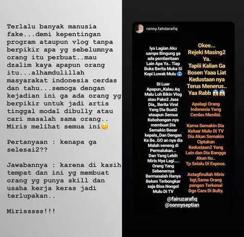 Fairuz Singgung Soal Dusta dan Dzalim