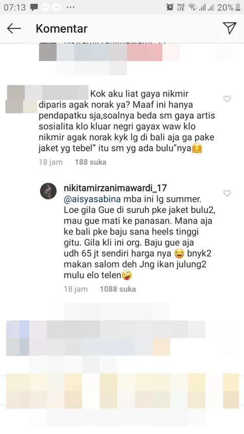 Nikita Mirzani Sebut Harga Outfitnya