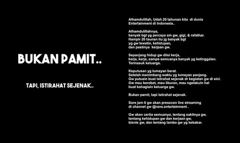 Raffi Ahmad Sudah 20 Tahun di Dunia Hiburan