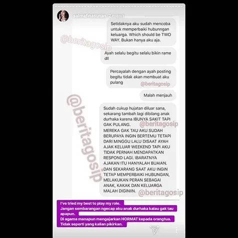 Salmafina Makin Menjauh