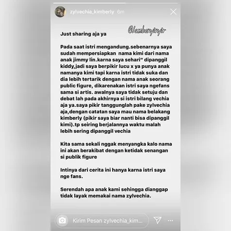 Penjelasan Ayah Zylvechia Kimberly