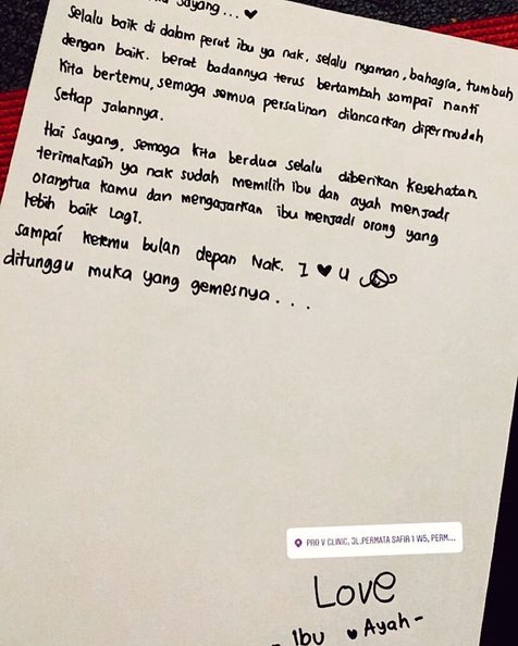 Tantri Namirah Haykal Kamil Tulis Surat Sebelum Anak Lahir Begini Isinya Kapanlagi Com Yang selalu memberikan semangat dan senyum di hari-hari ku.